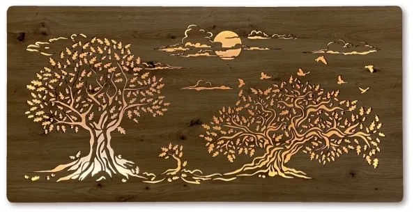 Li-Go 5307/DUB2 - LED stmievateľná nástenná dekorácia LED/24W/230V 120x60 cm dub