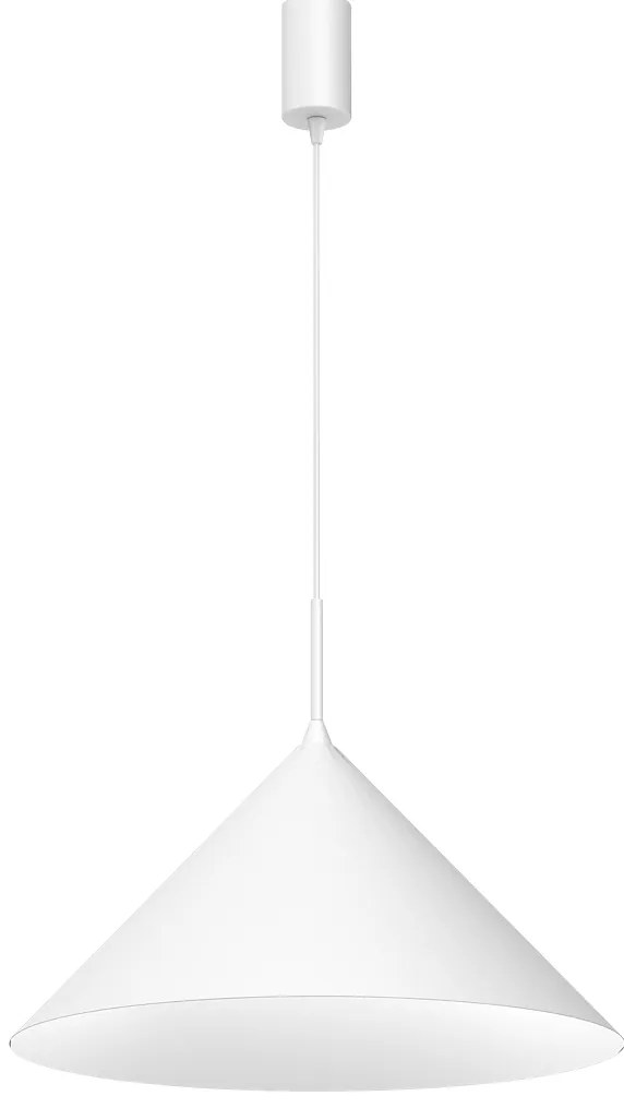 Závesné svietidlo Capital, 1x biele kovové tienidlo, (fi 46cm), w