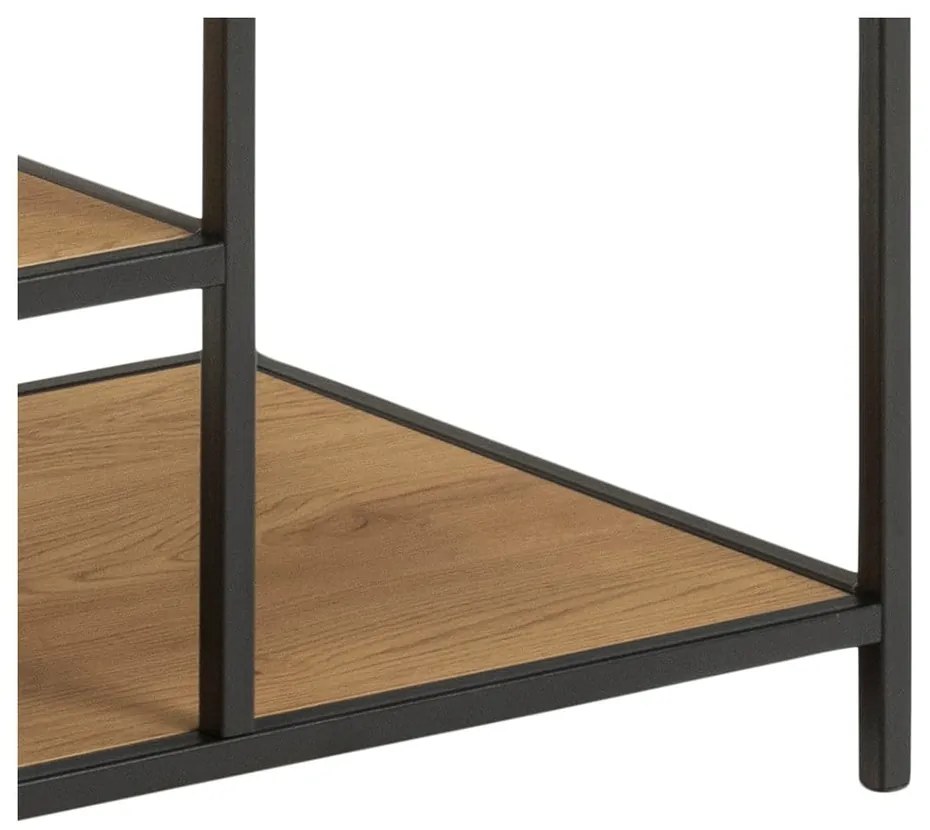 Otvorená šatníková skriňa v dekore duba v čierno-prírodnej farbe 77x165 cm Seaford – Actona
