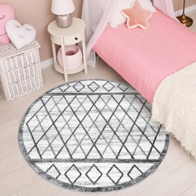 Koberec Young 954 sivý kruh