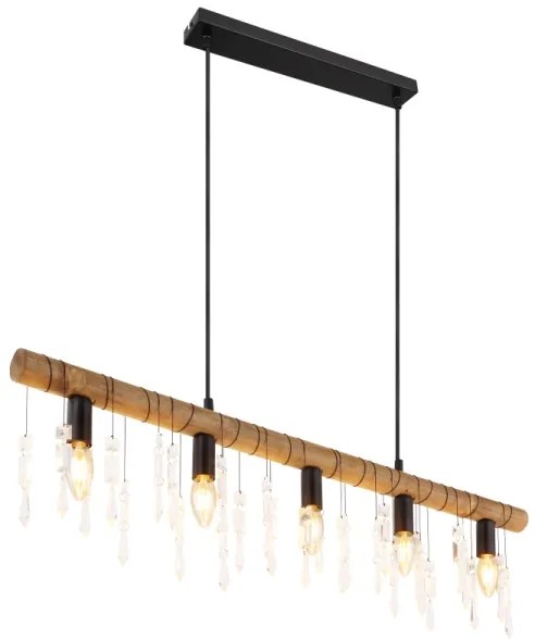 Globo 15532-5H - Luster na lanku KIRA 5xE14/40W/230V čierna/hnedá