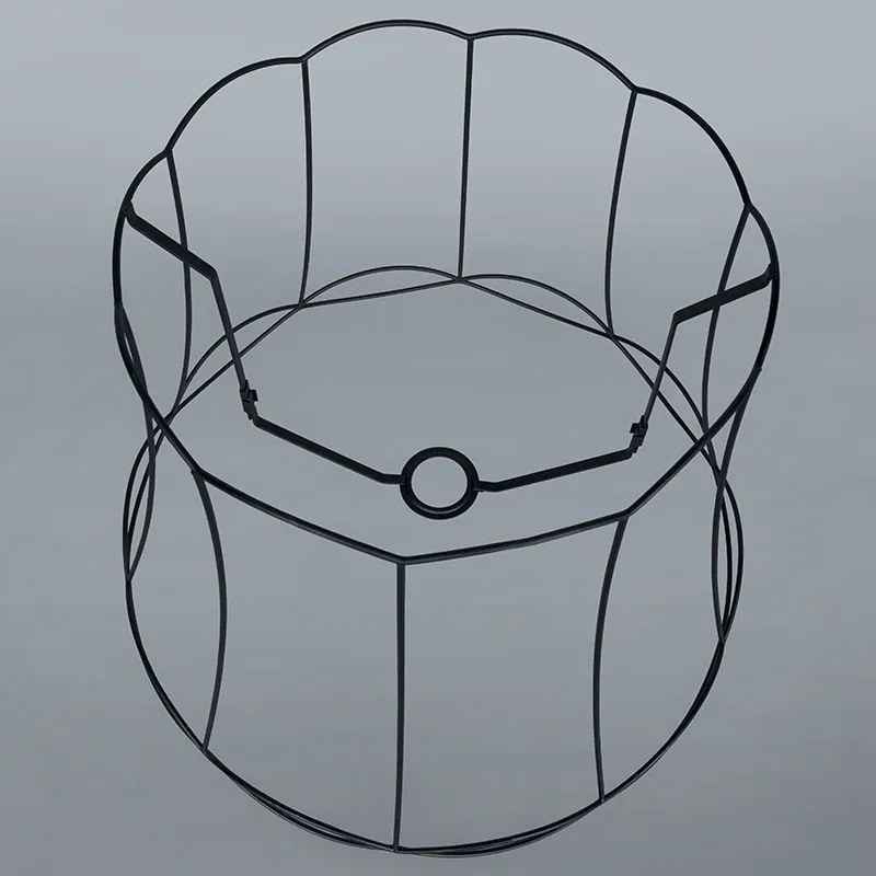 Sada 2 retro závesných svietidiel čiernych 50 cm - Granny Frame