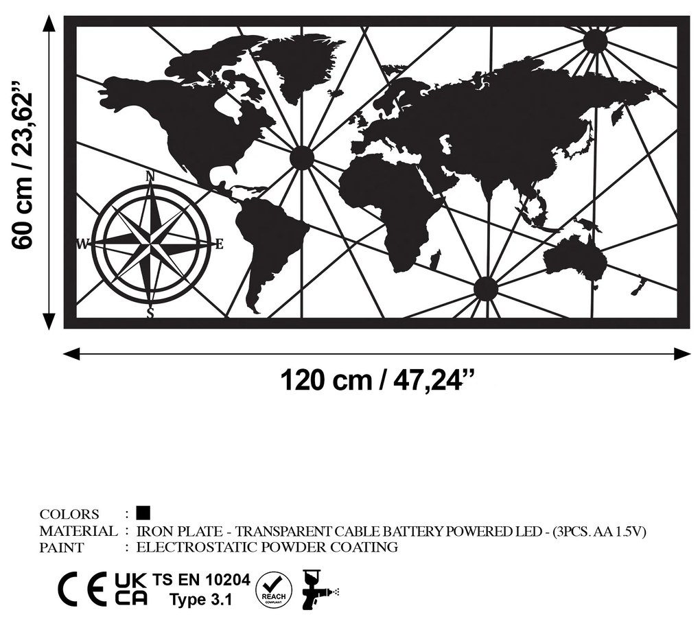 World Map Led 452