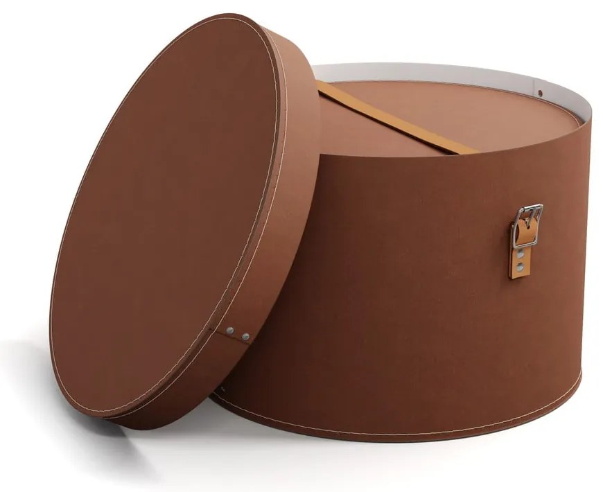 Hnedé kartónové úložné boxy v súprave 2 ks s vekom/dekoratívne ø 37,5x25 cm Rut Restore Paper Laminate – Bigso