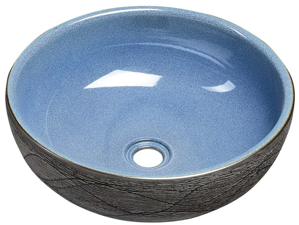 Sapho Sapho, PRIORI keramické umývadlo, priemer 41cm, 15cm, modrá/šedá, PI020