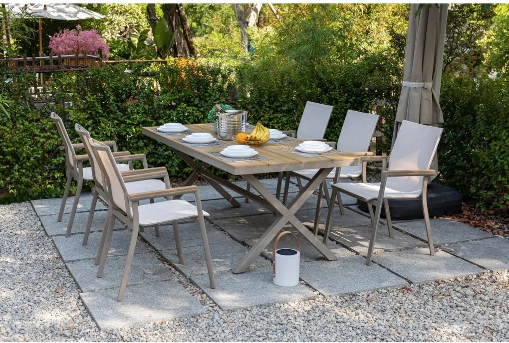 Doppler MERAN set - záhradná 7-dielna jedálenská súprava