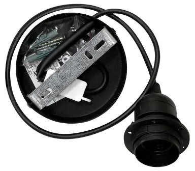 Duolla - Luster na lanku TOKYO RATTAN 1xE27/15W/230V pr. 50 cm čierna/strieborná