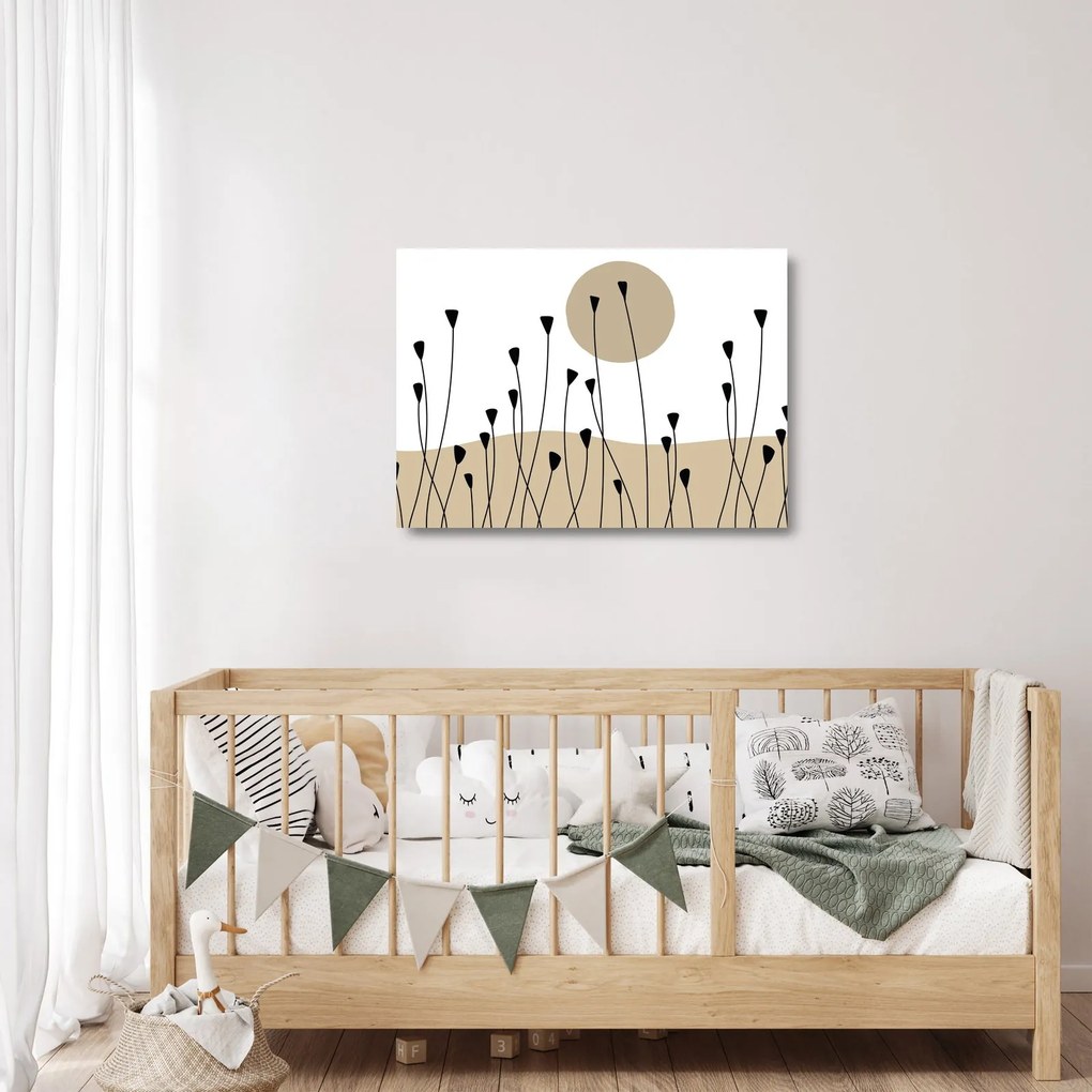 Sklenený obraz - Grafická lúka N⁰2 (70x50 cm)
