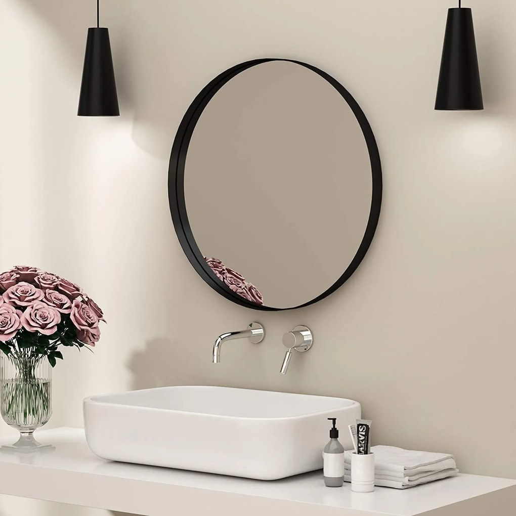 Rea Tutumi, okrúhle zrkadlo 39 cm JZ-01, čierna, HOM-09014