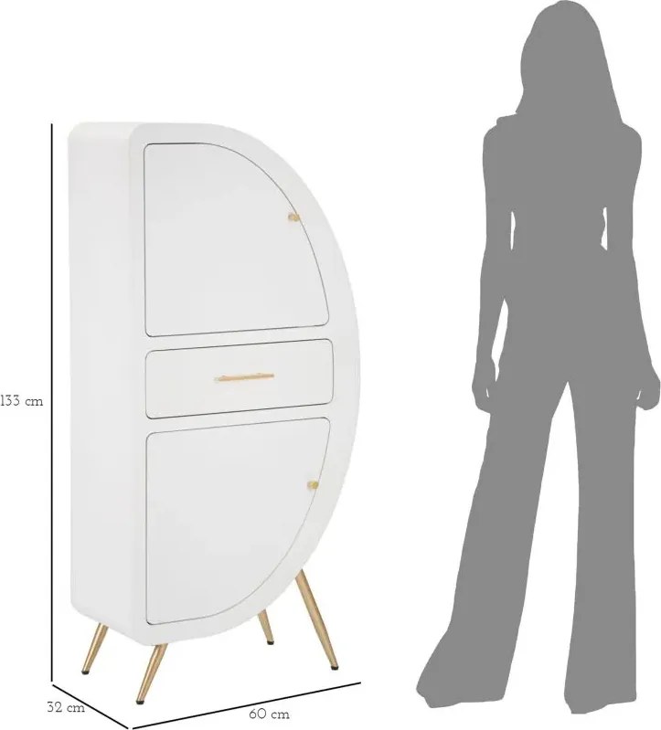 Úložná skrinka Venus 60 cm biela/zlatá