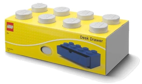 Sivý stolový box so zásuvkou LEGO® Brick, 31,6 x 11,3 cm