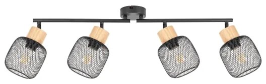 Brilagi - Bodové svietidlo BASKLITE 4xE27/15W/230V drevo/čierna