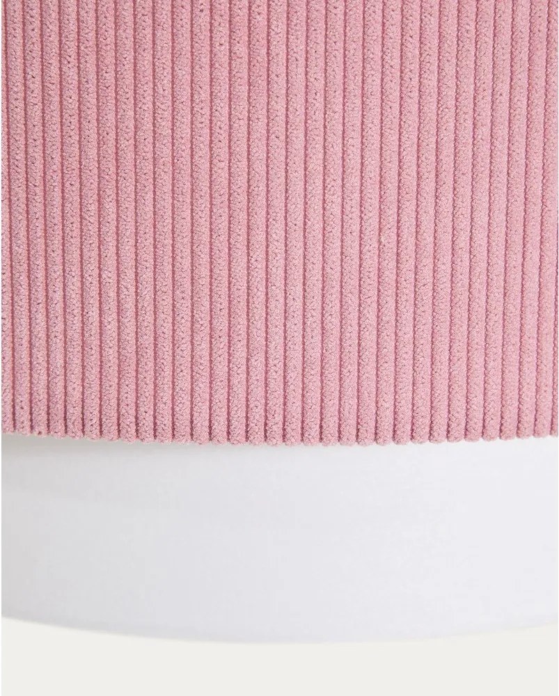 Biele/svetloružové detské svietidlo s textilným tienidlom Bianella – Kave Home