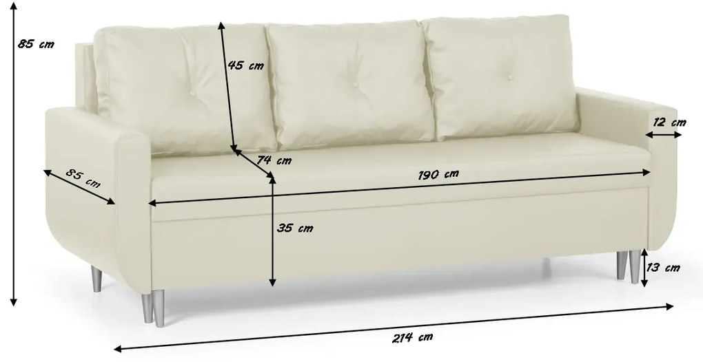 Trojmiestna pohovka s funkciou spania ROT Béžová