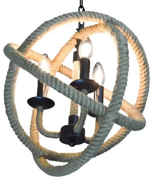 Luster na reťazi ROPE GLOBO 3xE14/10W/230V