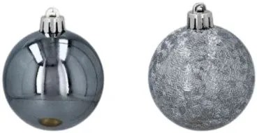 Vianočné gule 12ks 6cm Grafit