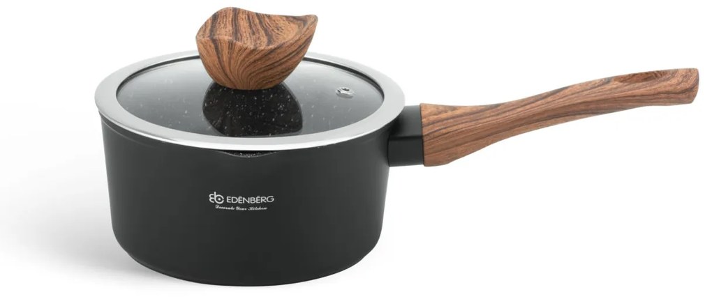 Sada 15 hrncov - matná čierna/drevo