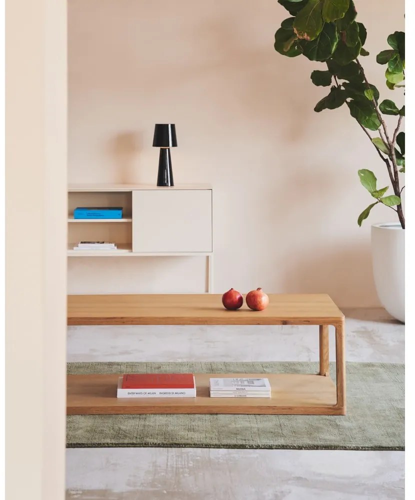 Konferenčný stolík v dekore duba v prírodnej farbe 65x140 cm Maymai – Kave Home