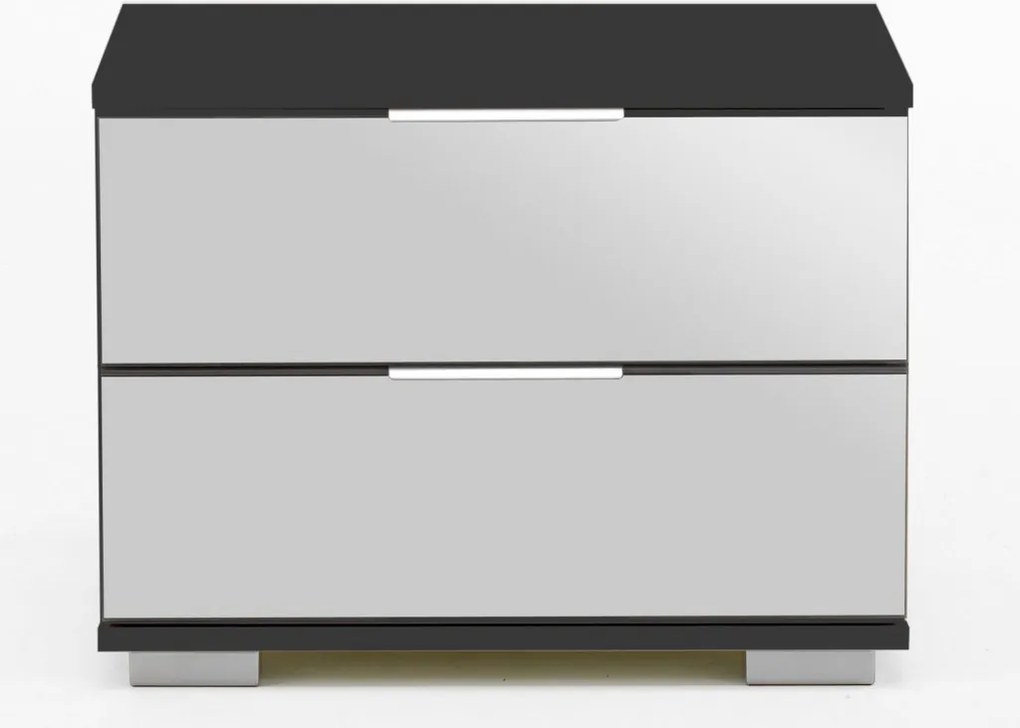 Nočný stolík Easy Plus, grafit/zrcadlo