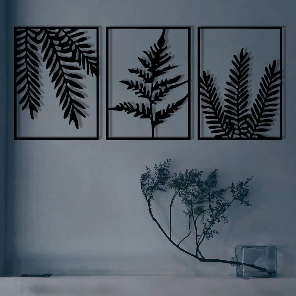 Kovové nástenné dekorácie v súprave 3 ks 118x50 cm Yakomo – Wallity
