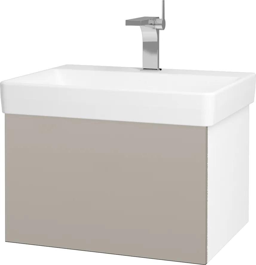 Dřevojas - Koupelnová skříň VARIANTE SZZ 60 - N01 Bílá lesk / N07 Stone (194482)