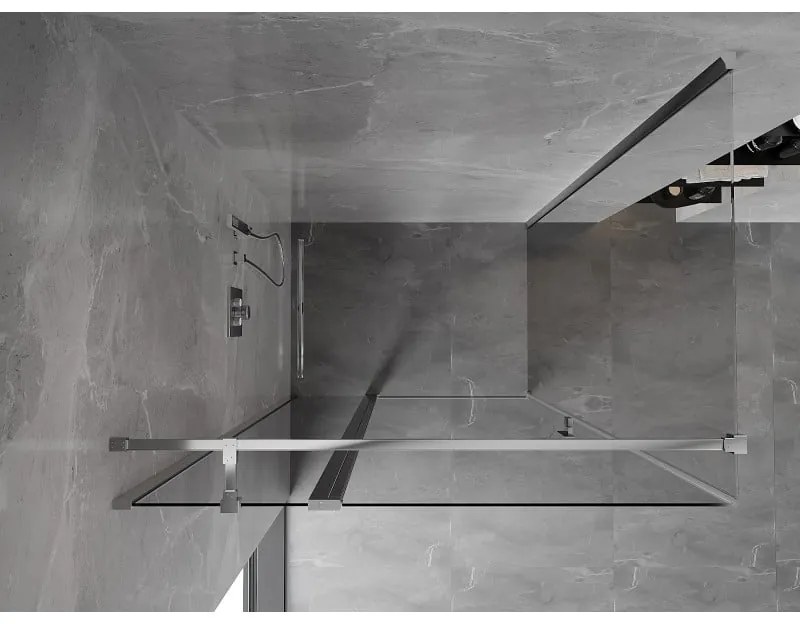 Mexen Mist T, sprchový kút s krídlovými dverami, 70 x 75 cm, 8mm číre sklo, chrómový profil, 8A4T-070-075-01-00