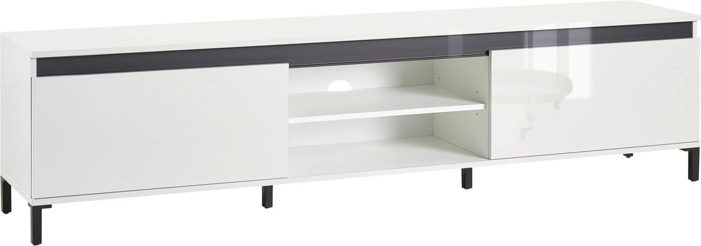 XXXLutz NÍZKA KOMODA, biela, biela s vysokým leskom, 200/50/40 cm Xora - Online Only drobný nábytok - 001027002204