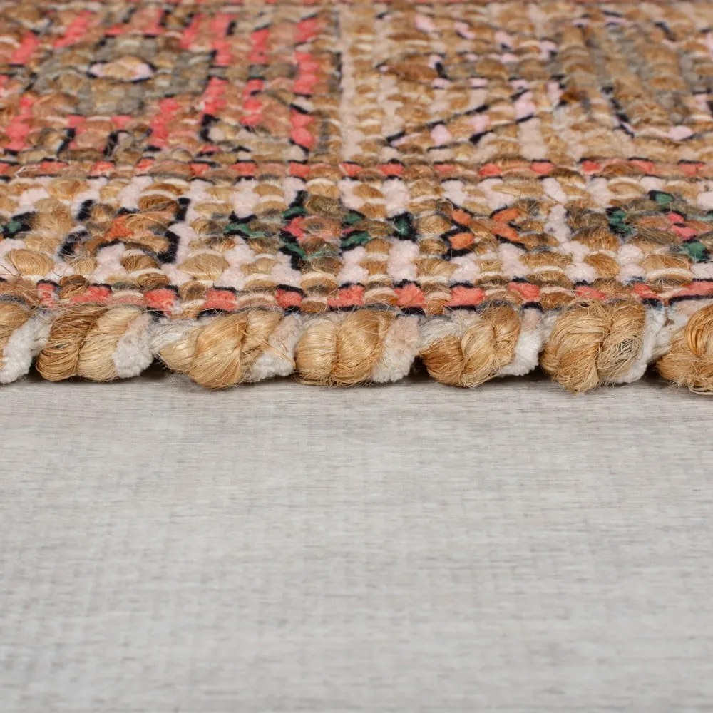 Ručne tkaný koberec s prímesou juty v ružovej a terakotovej farbe 160x230 cm Lana Jute – Flair Rugs