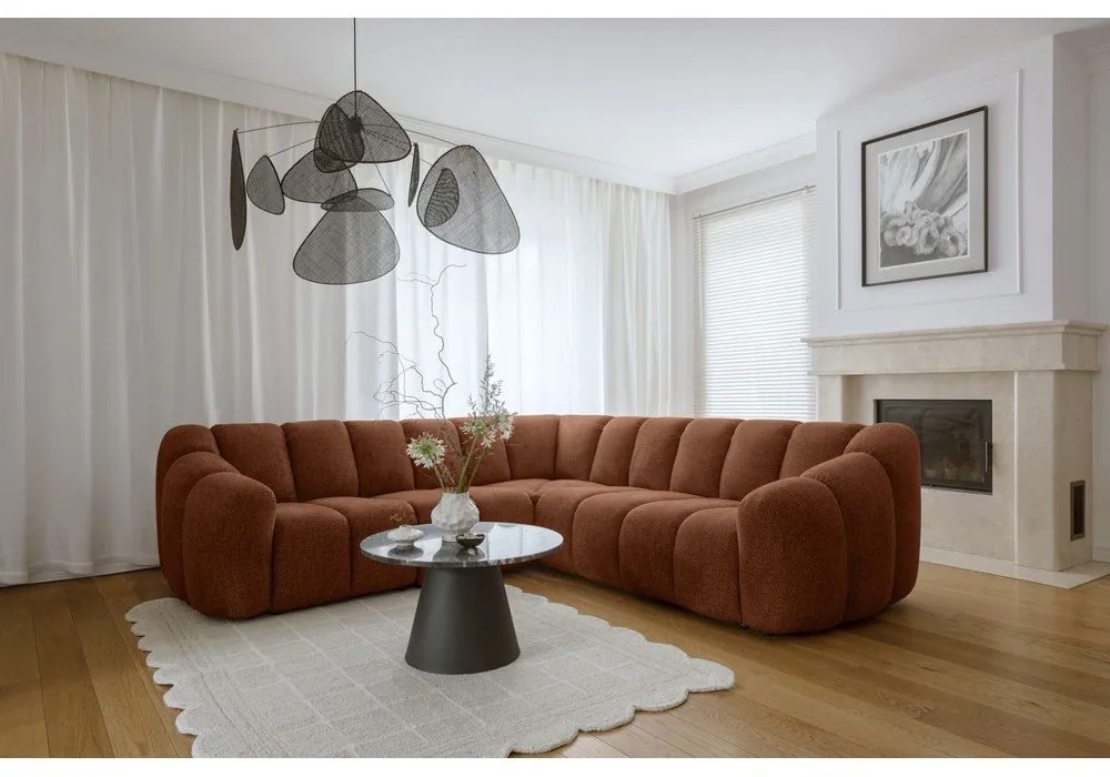 Terakotová rohová pohovka Shell – Miuform