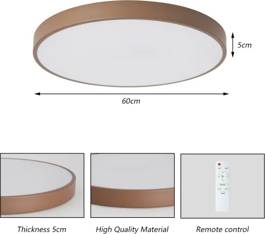 Brilagi - LED stmievateľné stropné svietidlo POOL LED/60W/230V 3000-6000K 60 cm hnedé + diaľkové ovládanie