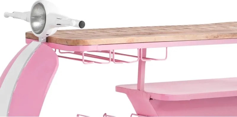 furniture-nabytek.cz - Lakovaný barový pult Scooter Nova Pink z kovu, ružová – 160×50×87 cm