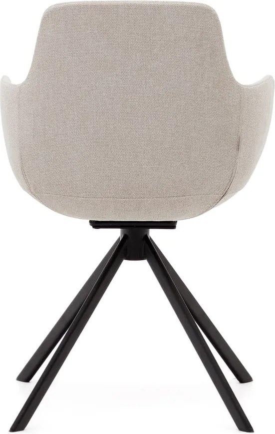 Béžové čalúnené jedálenské kreslá v súprave s podrúčkami 2 ks Tissiana – Kave Home