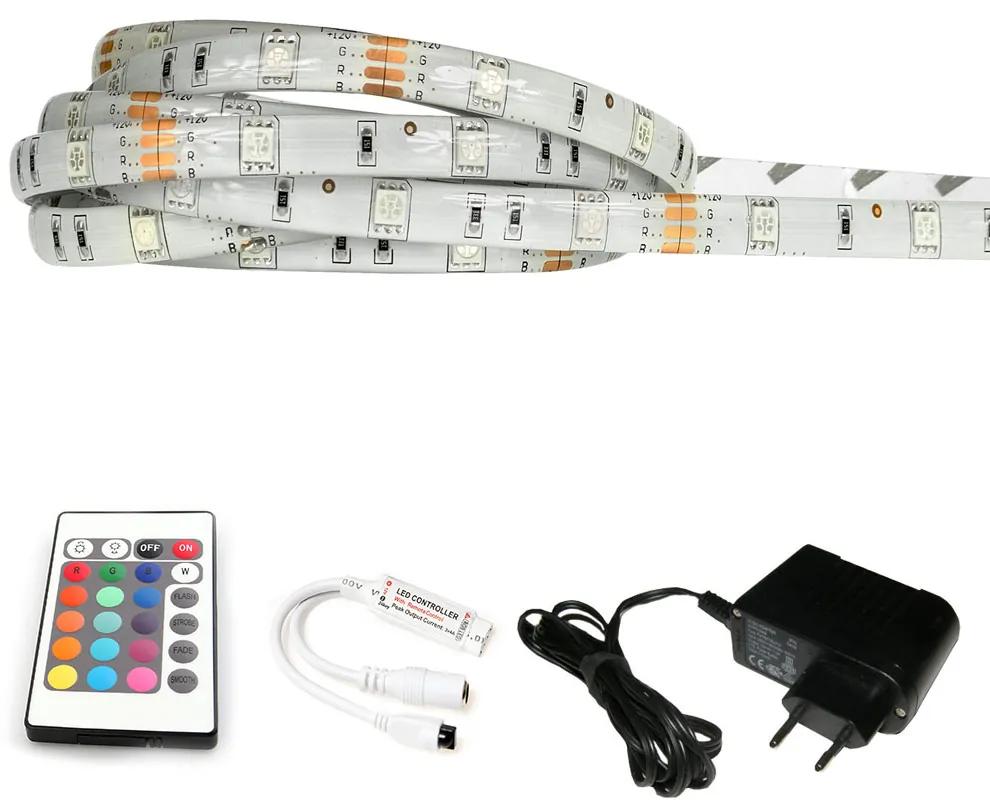 ECOLIGHT LED pásik - RGB SMD 5050 - 2,5m - 30LED/m - 18W - IP65 - SADA