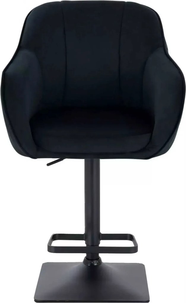 LuxuryForm DESIGN Barová stolička AVOLA VELUR na čiernej hranatej podstave - čierna