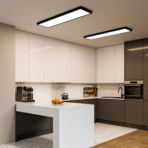 LED prisadený panel LED/60W/230V 30x120 cm čierny