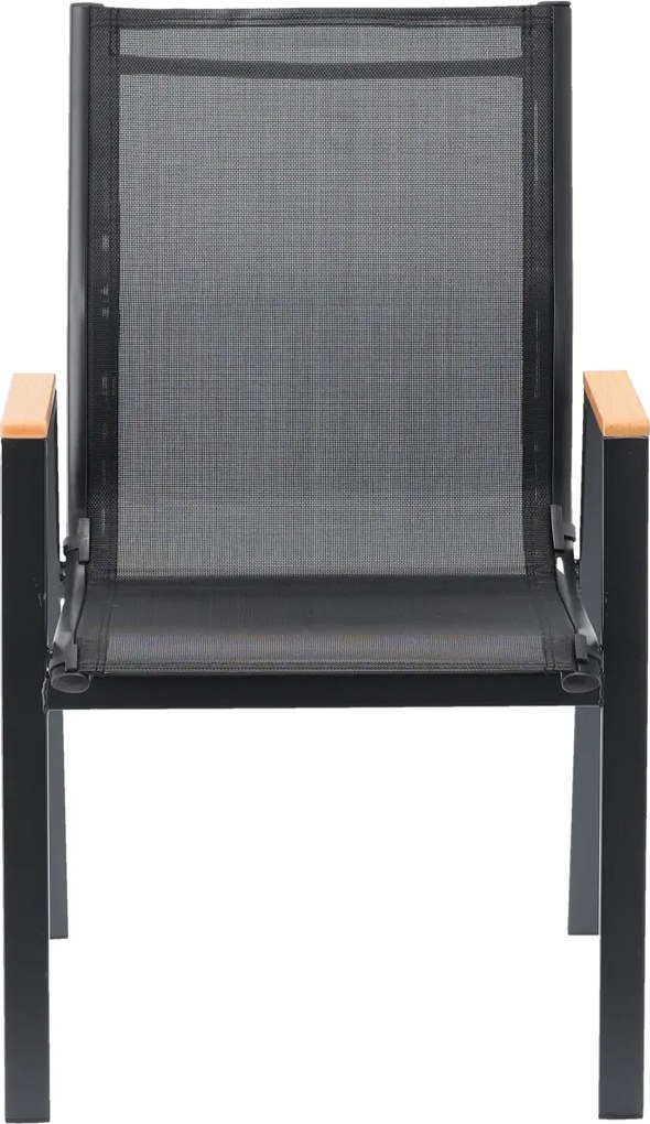 CH Záhradná oceľová stolička Polywood - čierna