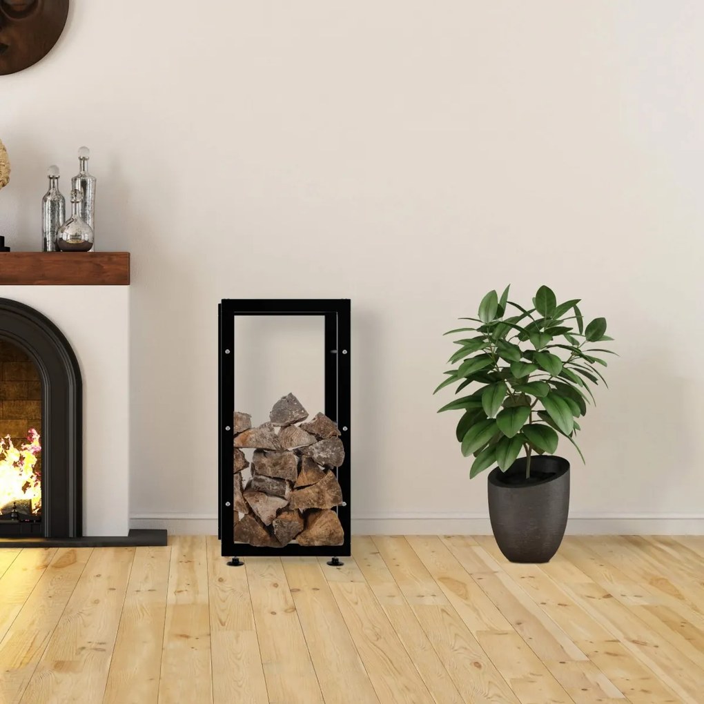Stojan na drevo Keri V2 25x40x80, čierna