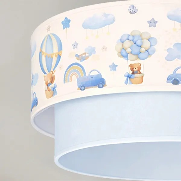 Brilagi-LED Detský prisadený luster BOBO 1xE27/60W/230V pr.40cm krém./modrá/medvedík