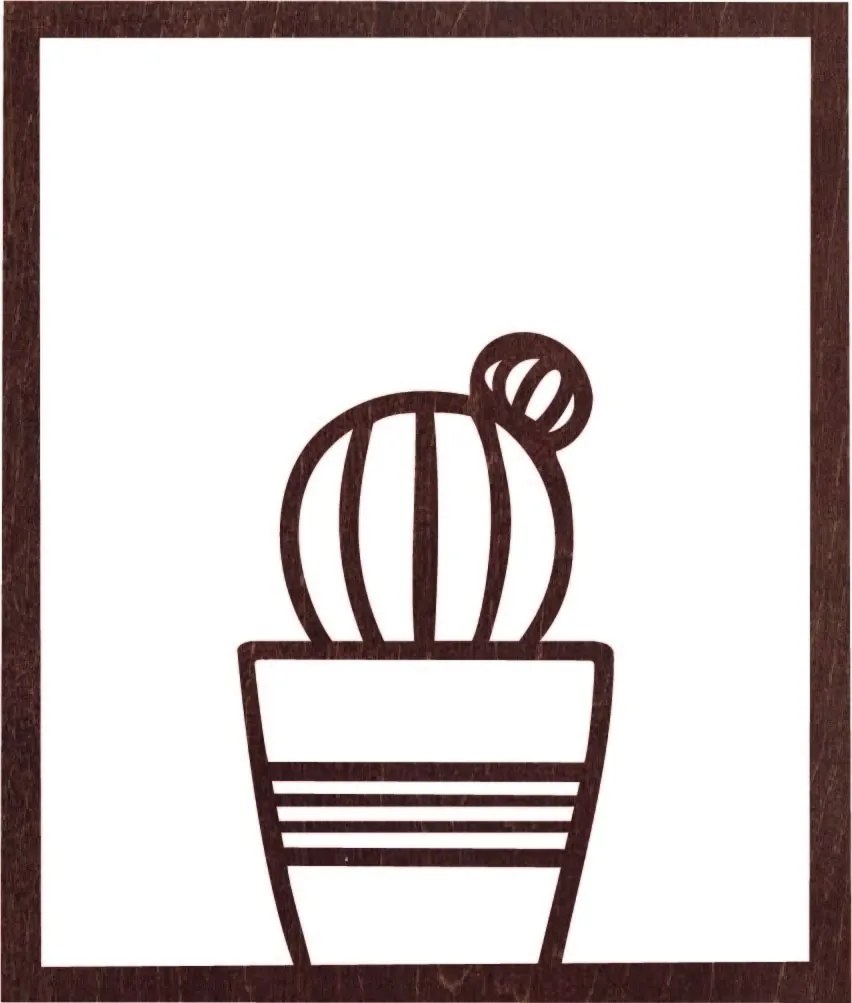 Moderný obraz na stenu - KAKTUS ALDER | SENTOP: Preglejka - Biela farba 40 x 30 cm 4065-61367 PR0398-C plywood
