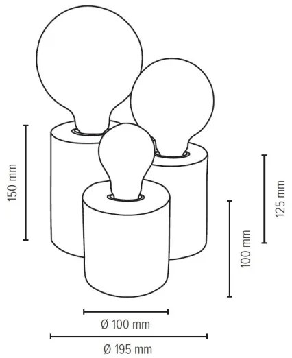 Spot-Light 2266376 - Stolná lampa VINCENT 3xE27/15W/230V buk