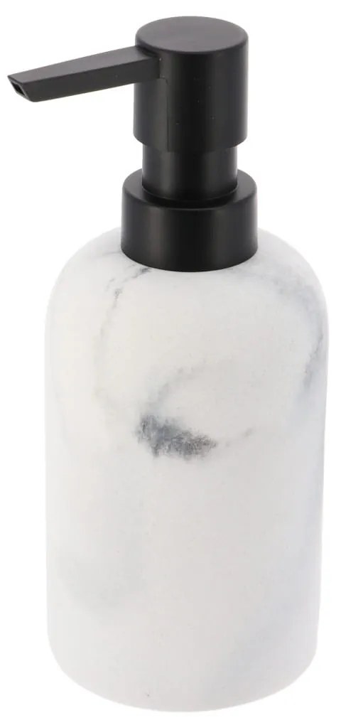 Sada kúpeľňových doplnkov Everist Marble, biela/s čiernymi prvkami