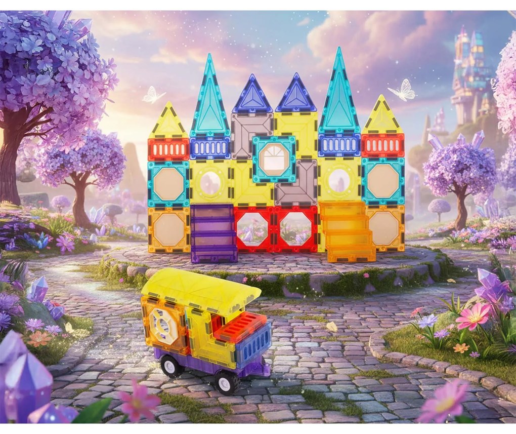 Vzdelávacie stavebné magnetické bloky 71 ks RK-782 Ricokids