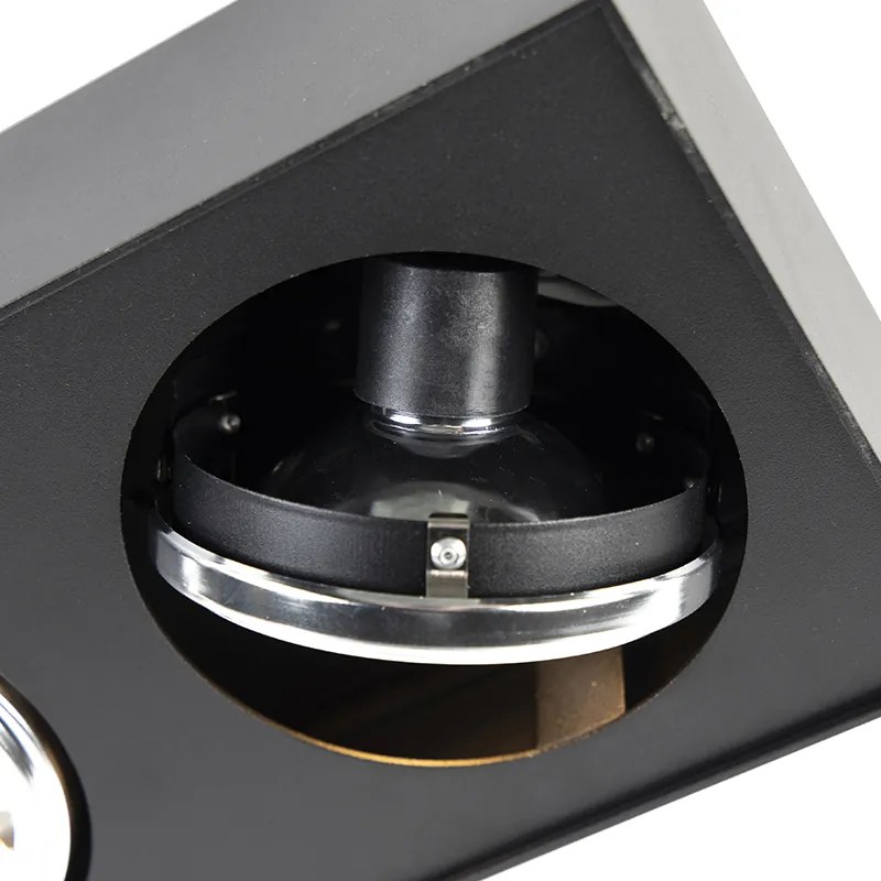 Dizajnové bodové svetlo čierne štvorcové 3-svetlo - Kaya