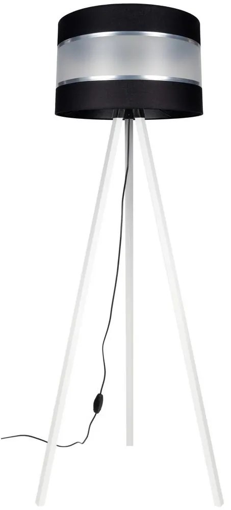 Stojacia lampa CORAL 1xE27/60W/230V biela/čierna/chróm