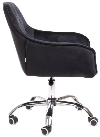 Kancelárska stolička FLOSSI zamatová čierna 859248