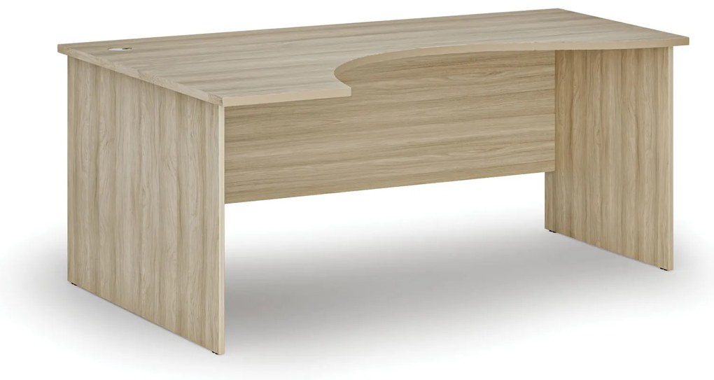 Ergonomický kancelársky písací stôl PRIMO WOOD, 180x120 cm, ľavý, dub prírodný