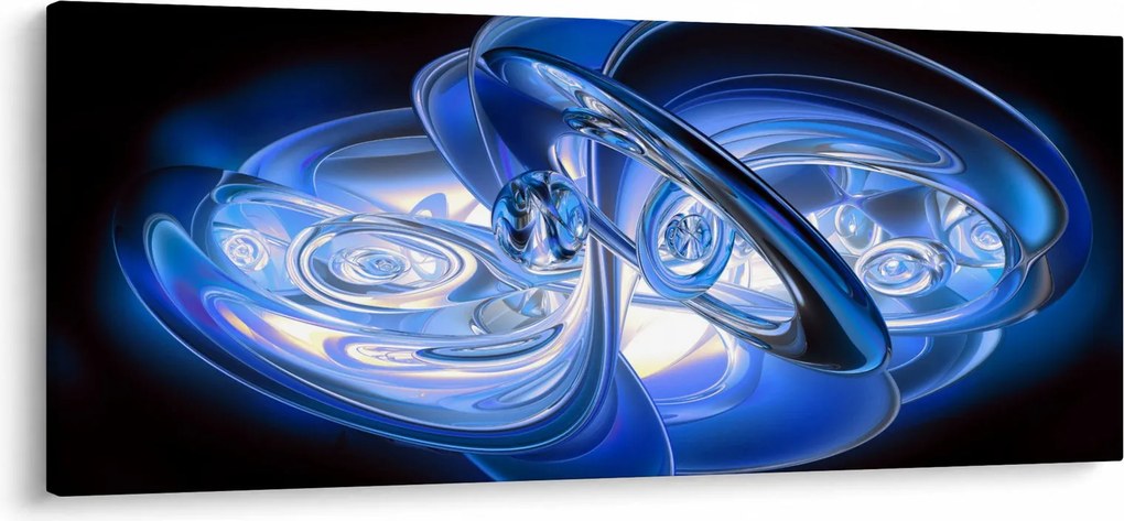 Modrý abstraktný obraz (120x50 cm)