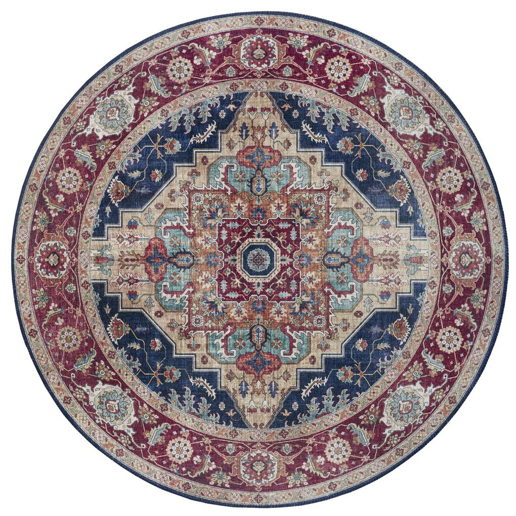 Nouristan - Hanse Home koberce AKCIA: 160x160 (průměr) kruh cm Kusový koberec Asmar 104017 Indigo / Blue kruh - 160x160 (priemer) kruh cm