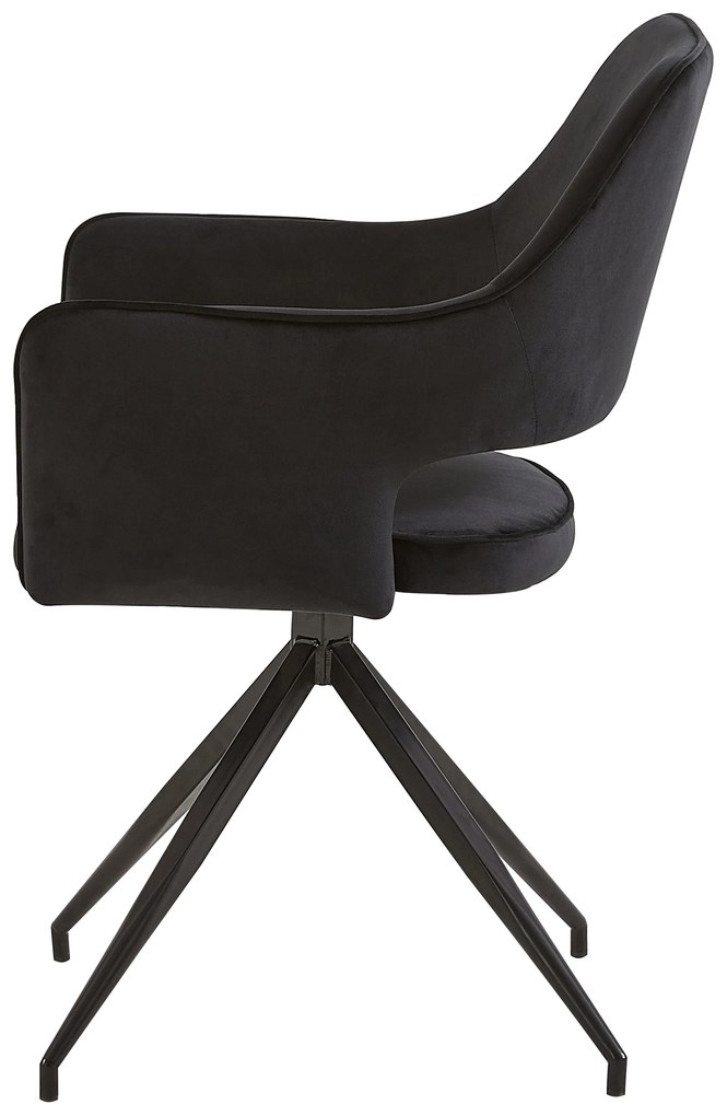 Jedálenská stolička Paris čierna s čiernou podnožou Mahom