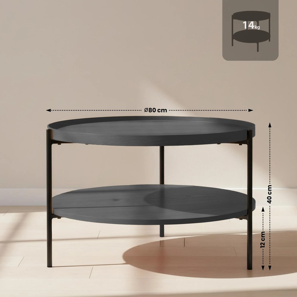 Konferenčný stolík Corbitan 80 cm - sivá